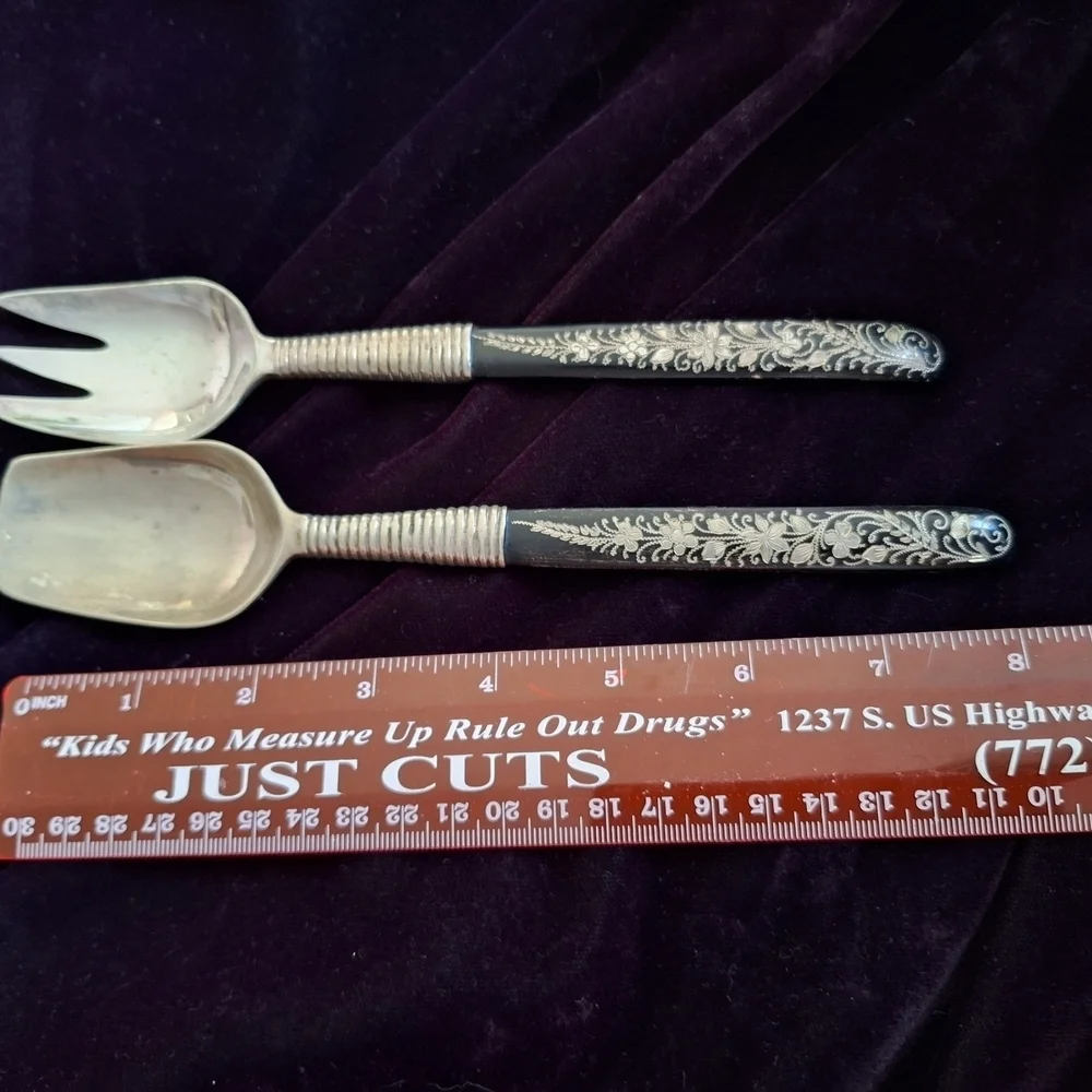 Silver and Black Serving Utensils